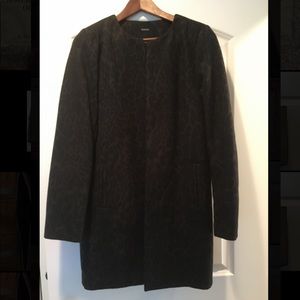 Black Leopard Print Coat